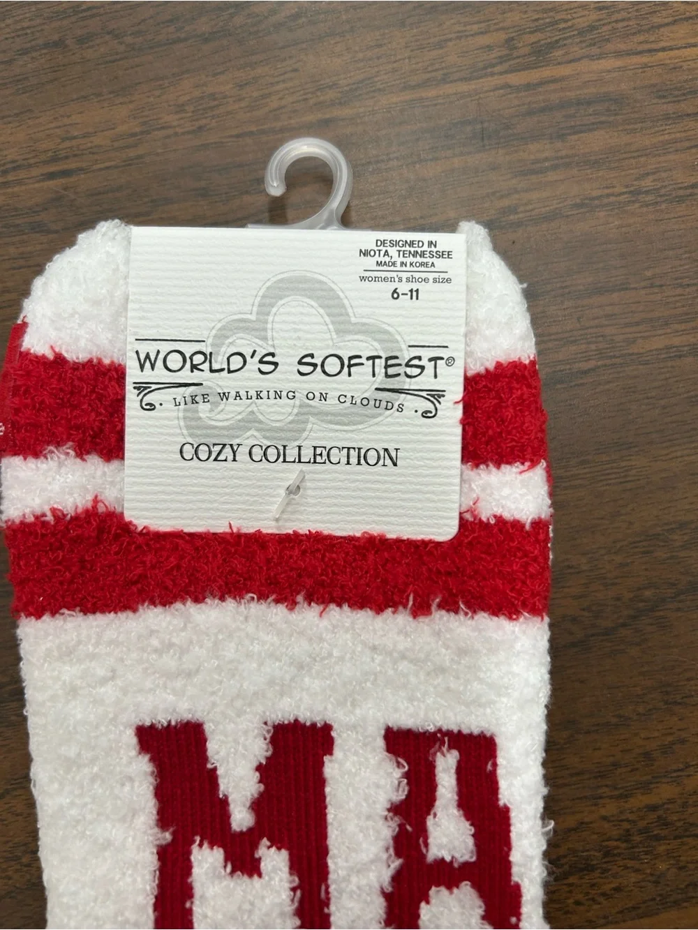New World’s Softest Mama Claus Cozy Red & White Unisex Fuzzy